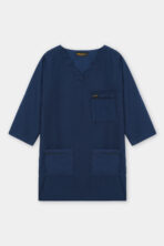 Classic Blue V-Neck Scrub Set for Women - Image 3