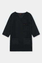 Classic Black V-Neck Scrub Set for Women - Image 3