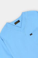 Classic Sky Blue V-Neck Scrub Set for Men - Image 3