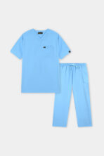Classic Sky Blue V-Neck Scrub Set for Men