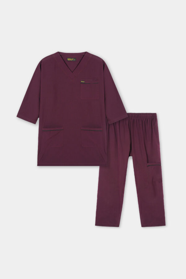 Classic Maroon V-Neck Scrub Set for Women