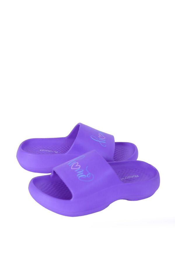 Purple Cushioned Slide Sandals