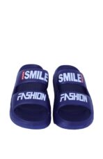 Navy Blue Dual-Strap Cushioned Slide Sandals - Image 3