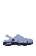 Light Gray & Black Cushioned Clog Sandals with Heel Strap - Image 3